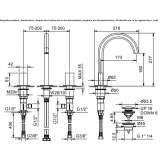 3-hole countertop washbasin tap Palleja