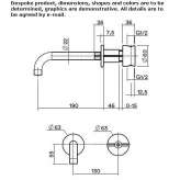 Wall-mounted hydroprogressive washbasin tap made of stainless steel Ovilla