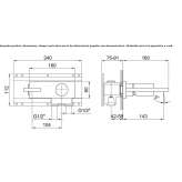 Wall-mounted washbasin tap with plate Sarafovo