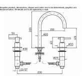 3-hole countertop washbasin tap made of stainless steel Nidzica