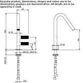 Countertop washbasin tap with 1 hole Alfano