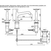 3-hole countertop washbasin tap with aerator Zamostea