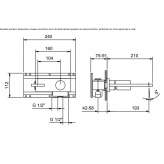 Contemporary stainless steel wall mounted basin tap with plate Sarafovo