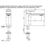 Single-lever brass countertop washbasin tap Allegan