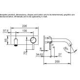 Wall-mounted washbasin tap with plate Hartland