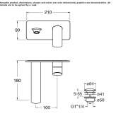 Wall-mounted washbasin tap with plate Ilford