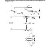 Single-lever countertop washbasin tap Lattes