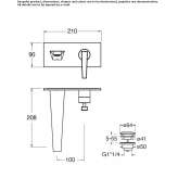 Wall-mounted washbasin tap with plate Pisek