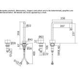 3-hole countertop washbasin tap Etucuaro