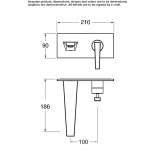 Wall-mounted single-lever washbasin tap with plate Pisek