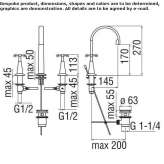 3-hole countertop washbasin tap Borascu