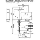 1-hole countertop washbasin tap Laramate