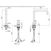 Countertop washbasin tap made of stainless steel Kuhmo