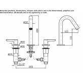 3-hole brass countertop washbasin tap with aerator Lassee