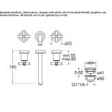 3-hole washbasin tap with individual rosettes Horodnia