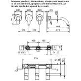 3-hole wall-mounted washbasin tap Zoppola