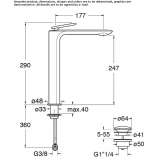 Single-lever countertop washbasin tap Imatra