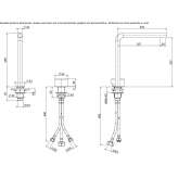 Countertop washbasin tap made of stainless steel Etucuaro