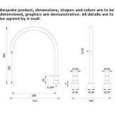 Three-hole tap with swivel spout, height 360 mm Hoshcha