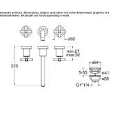 3-hole washbasin tap with individual rosettes Horodnia