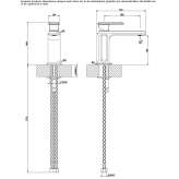 Bateria umywalkowa nablatowa metalowa bez odpadu Petina