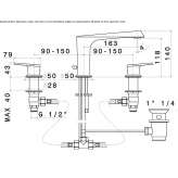 3-hole countertop washbasin tap Triunfo