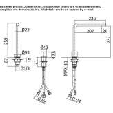 2-hole countertop washbasin tap Etucuaro