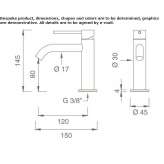 Countertop washbasin tap made of stainless steel Emmen