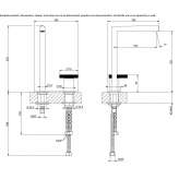 2-hole brass basin faucet with plate Guayameo