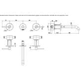 3-hole stainless steel washbasin tap with individual rosettes Krokees