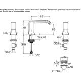 3-hole countertop washbasin tap Valseca