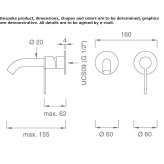 Wall-mounted washbasin tap with plate Hoshcha