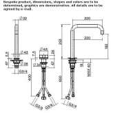 2-hole hydroprogressive washbasin tap with adjustable spout Ovilla