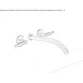 Set of 2 single wall-mounted faucets with spout Golubac