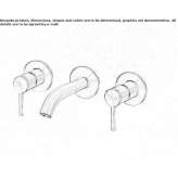 Set of 2 single wall-mounted faucets with spout Hoshcha