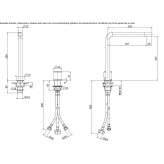 Countertop washbasin tap made of stainless steel Etucuaro