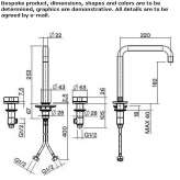 3-hole stainless steel washbasin tap with adjustable spout Ovilla