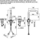 3-hole stainless steel washbasin tap with adjustable spout Ovilla