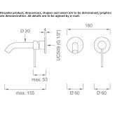 2-hole wall-mounted washbasin tap in stainless steel Emmen