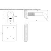 Elektroniczna bateria umywalkowa ścienna ze stali nierdzewnej Lubian