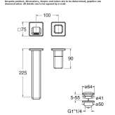 Two-hole, single-lever, wall-mounted washbasin faucet Valseca