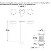 3-hole wall-mounted washbasin tap with individual rosettes Pliska