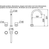 3-hole washbasin tap with a high countertop Garguera