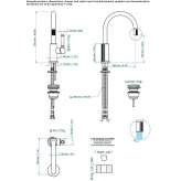 Single-lever washbasin tap, high model Bicske