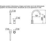 2-otworowa bateria umywalkowa z wysokim blatem Garguera