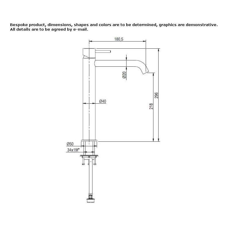 Tall washbasin tap made of stainless steel Travers Tall washbasin tap made of stainless steel Travers