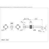 3-hole wall-mounted washbasin tap Peshkovo