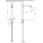 Tall countertop washbasin tap with flow limiter Biccari