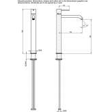 Tall stainless steel washbasin tap with flow limiter Bals