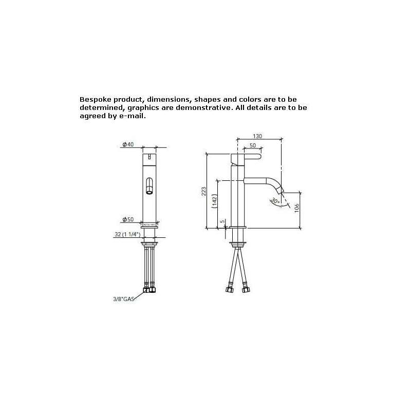 Single-lever countertop washbasin tap Camardi